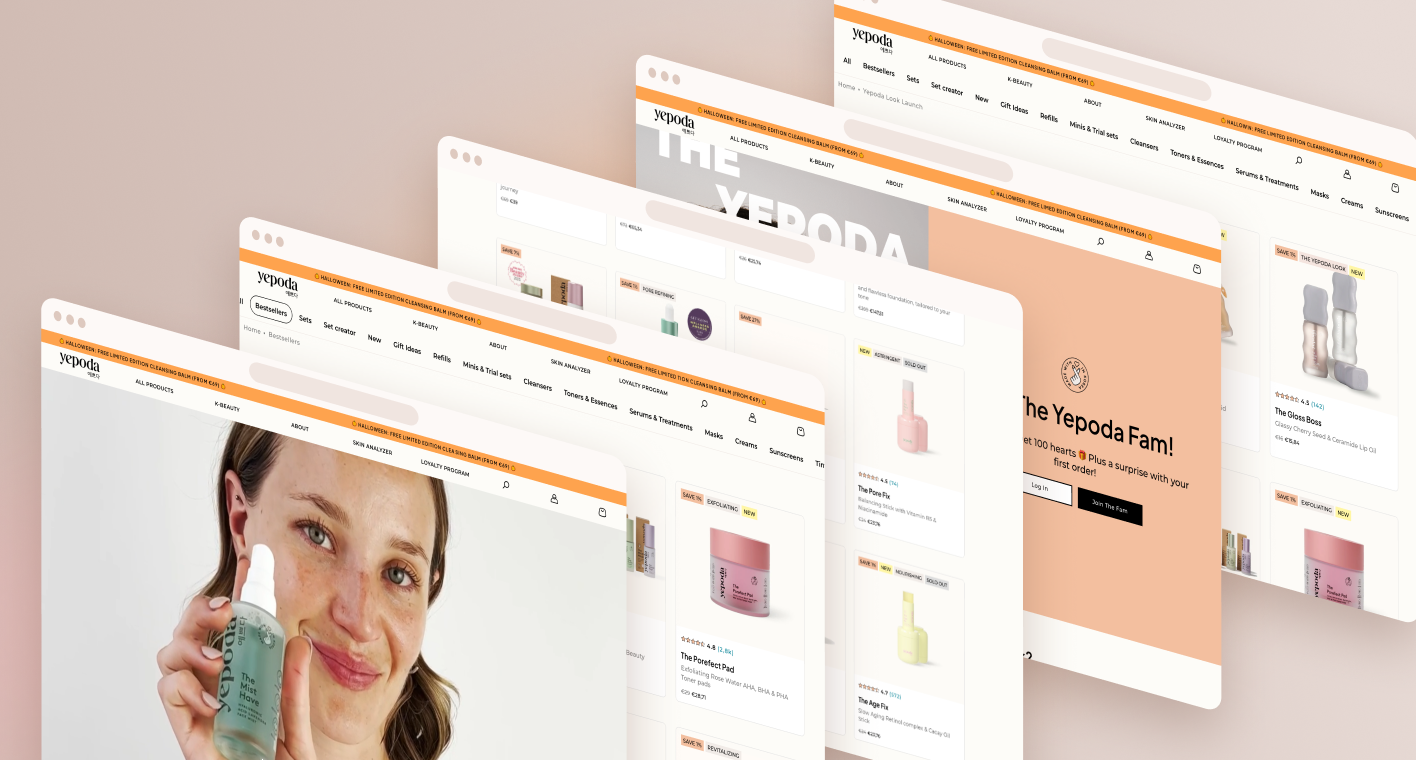 Yepoda storefront pages across the Shopify build