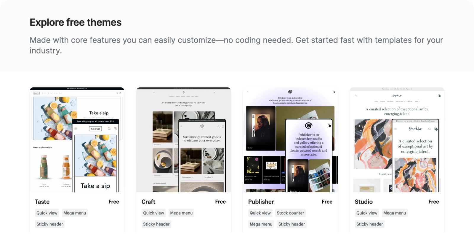 Shopify templates