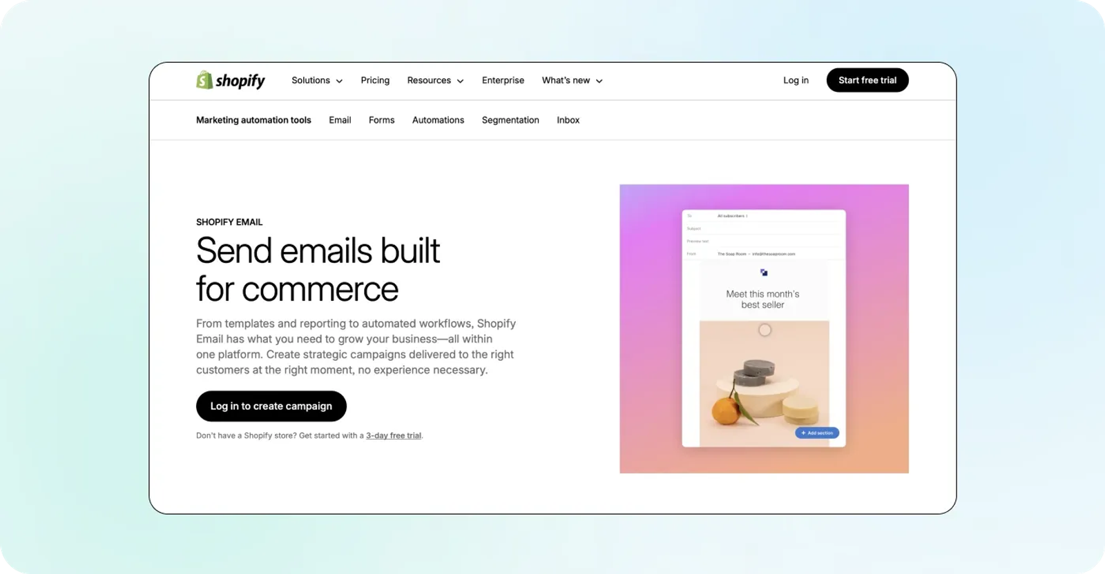 Shopify provides its own email service