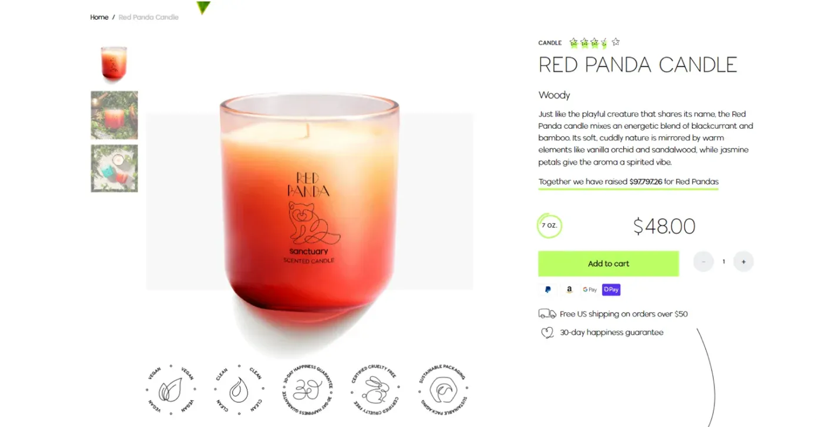 Sanctuary product page optimization