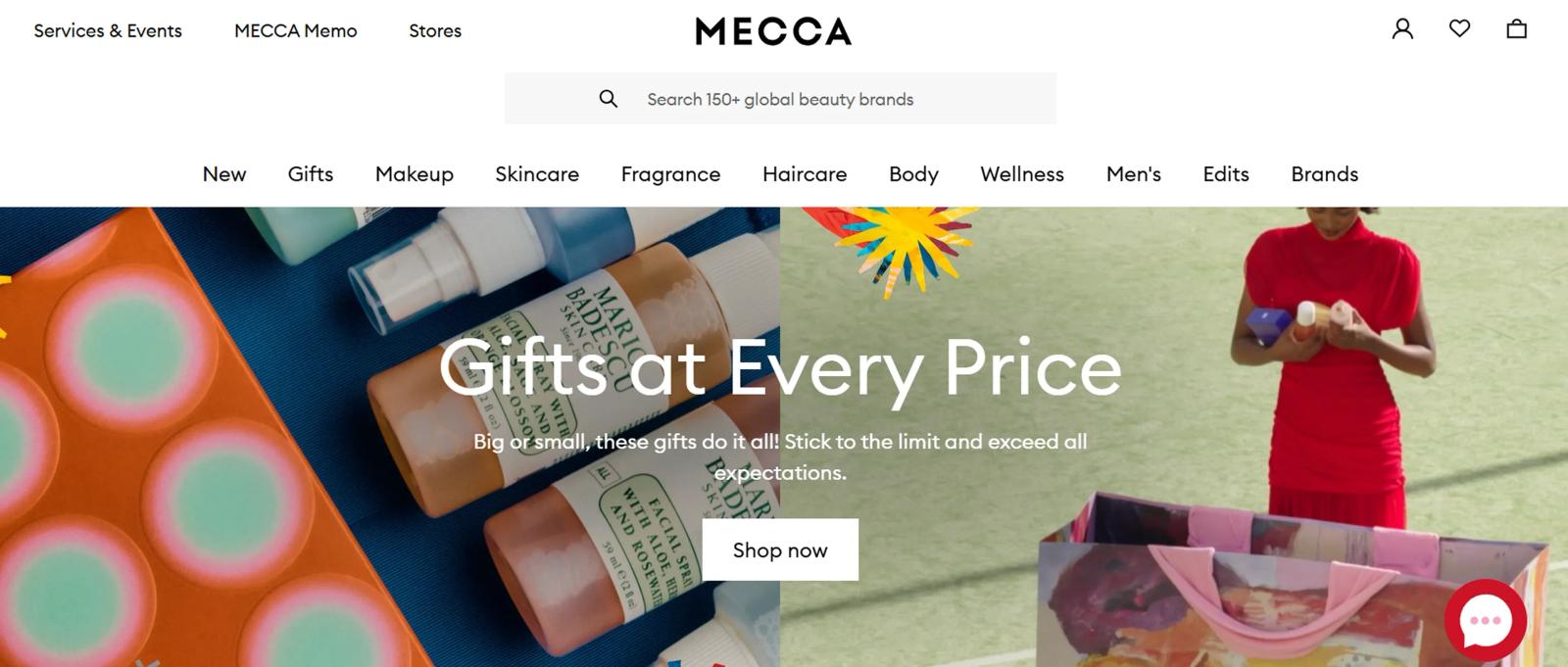 Mecca Shopify beauty store