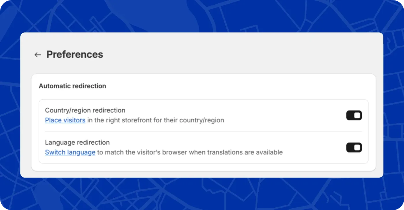 Shopify automatic redirection
