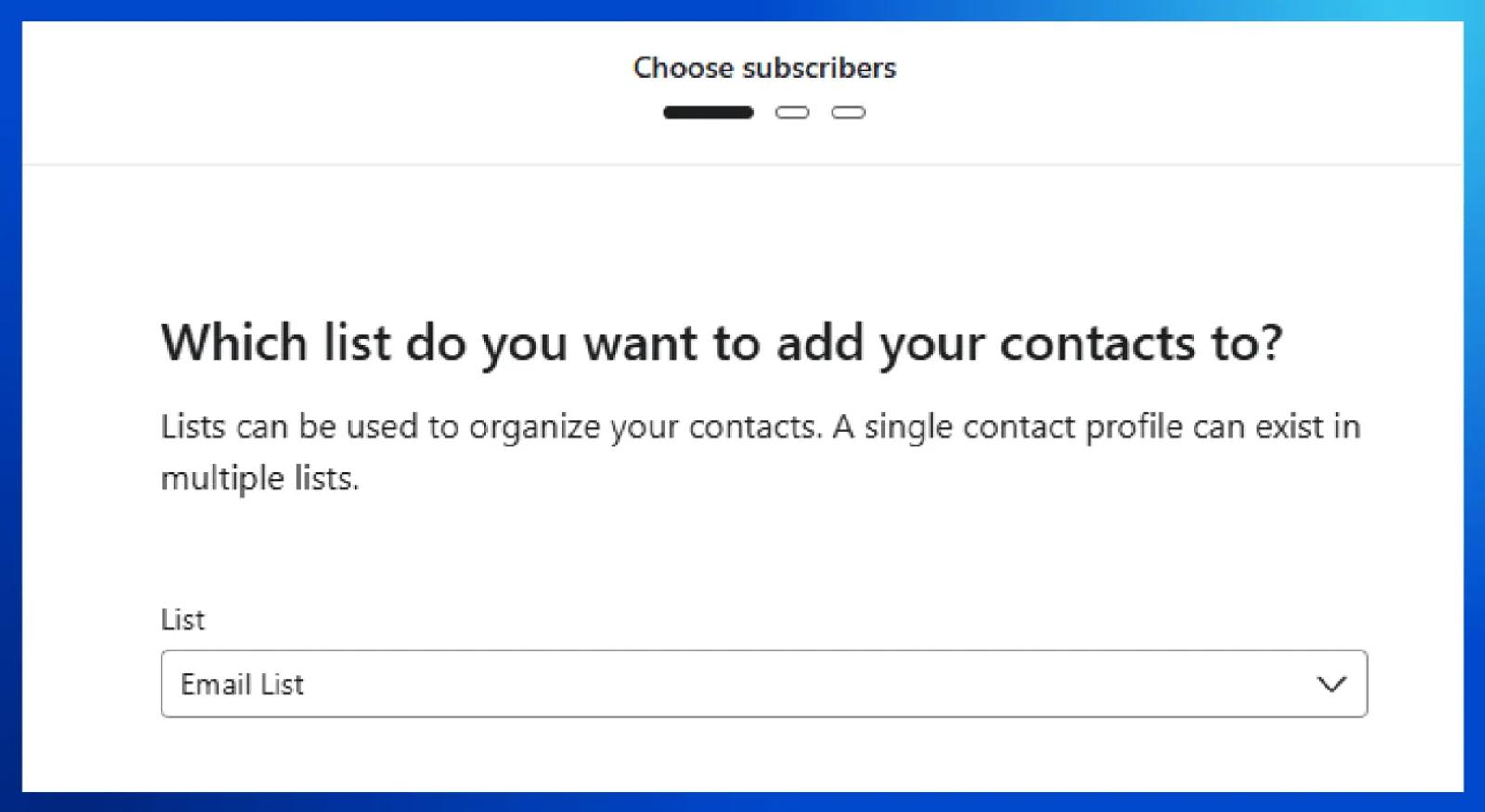 Select the list