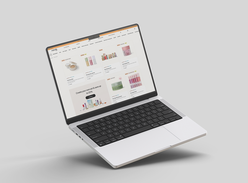 Yepoda collection page with the set builder