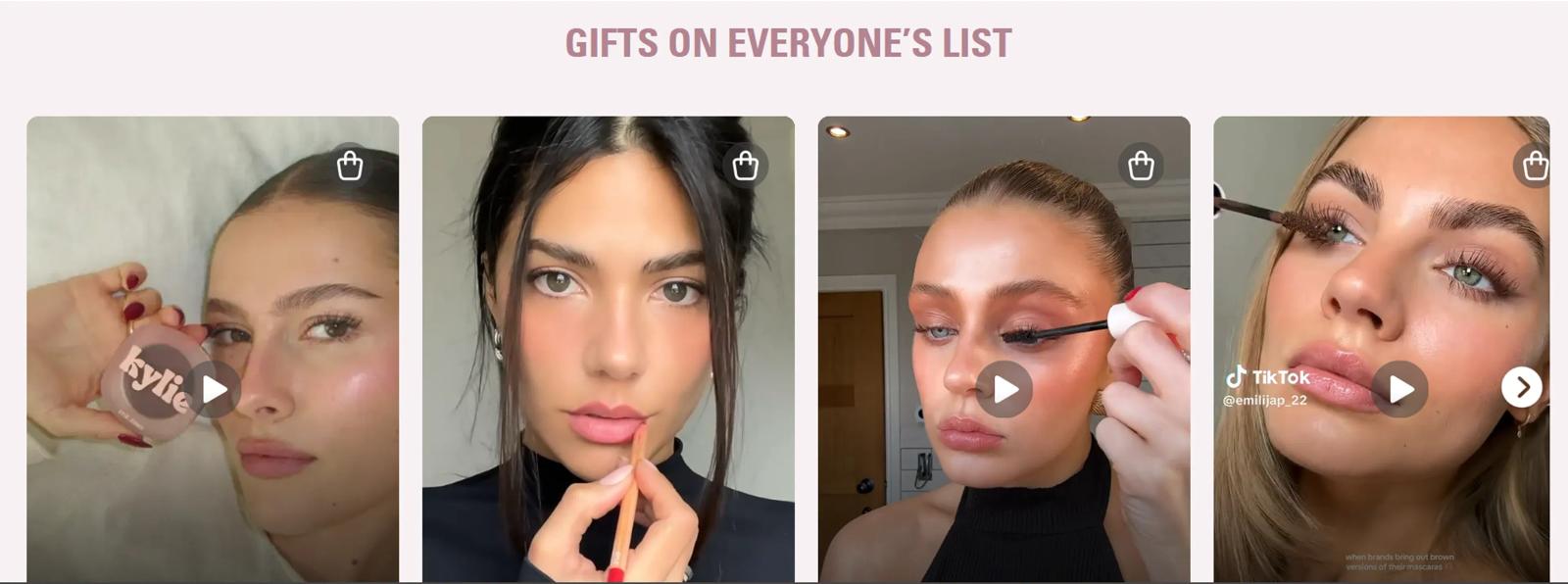 User-generated content on the Kylie Cosmetics store