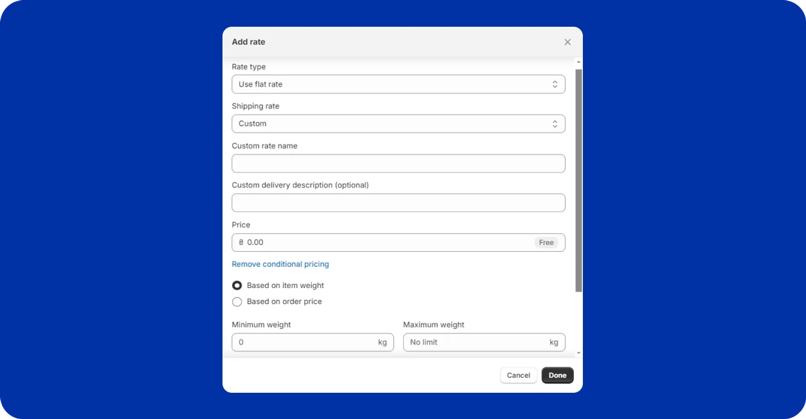 Shopify flat-rate shipping