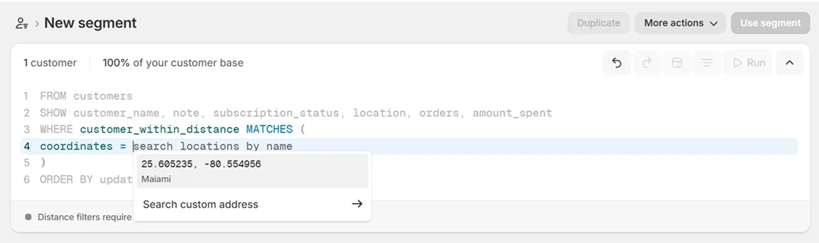 Adding address for a segment