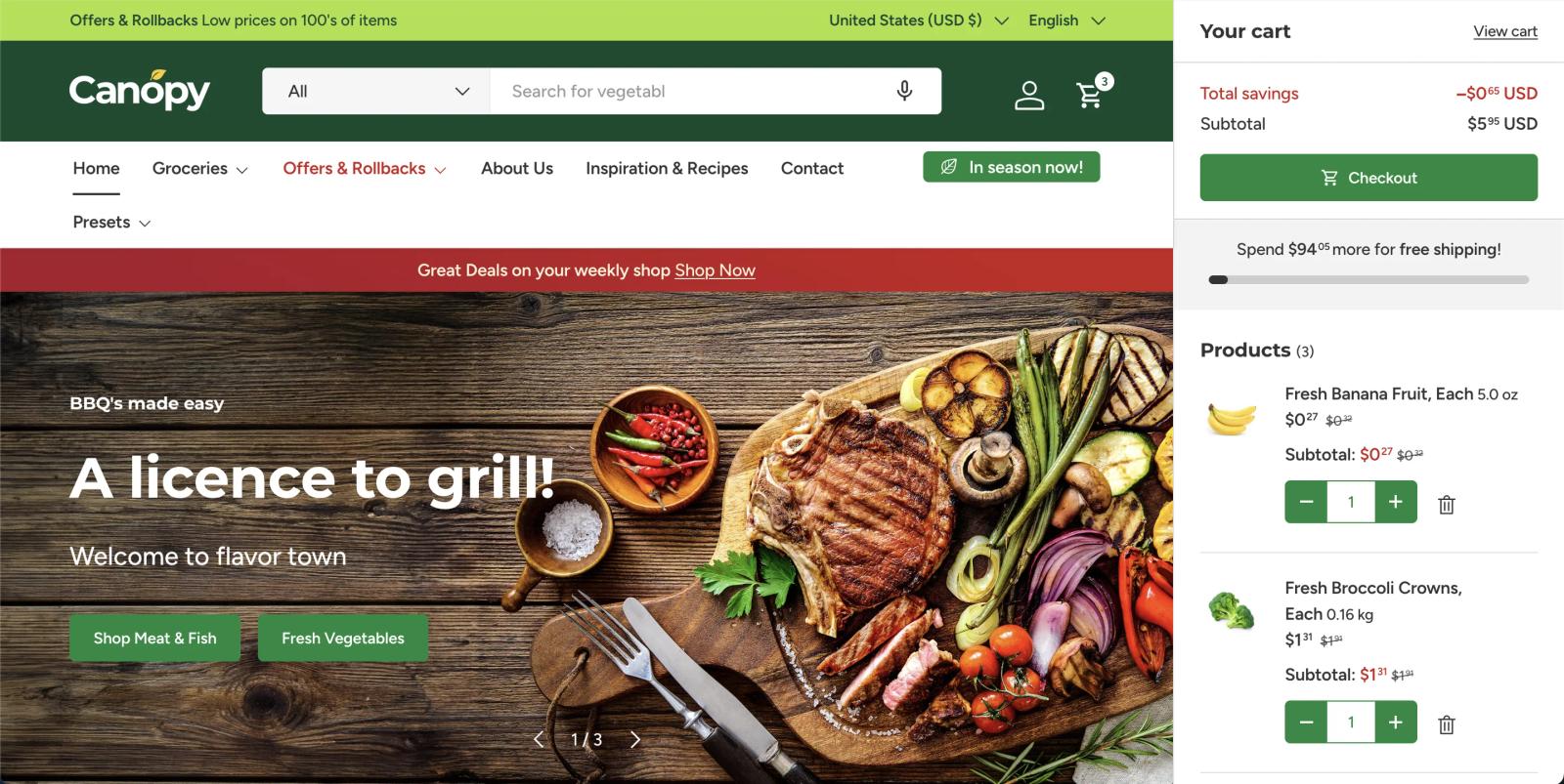 Canopy Shopify B2B theme