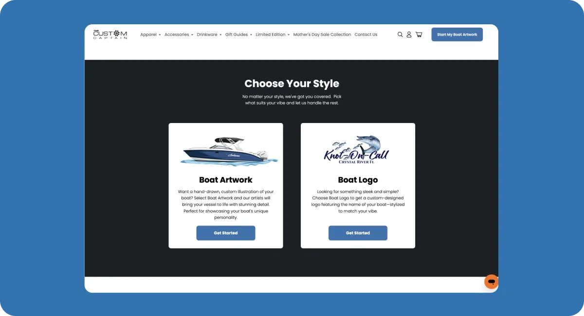 The Custom Captain's Shopify store for boating products challenges The Custom Captain's Shopify store for boating products challenges