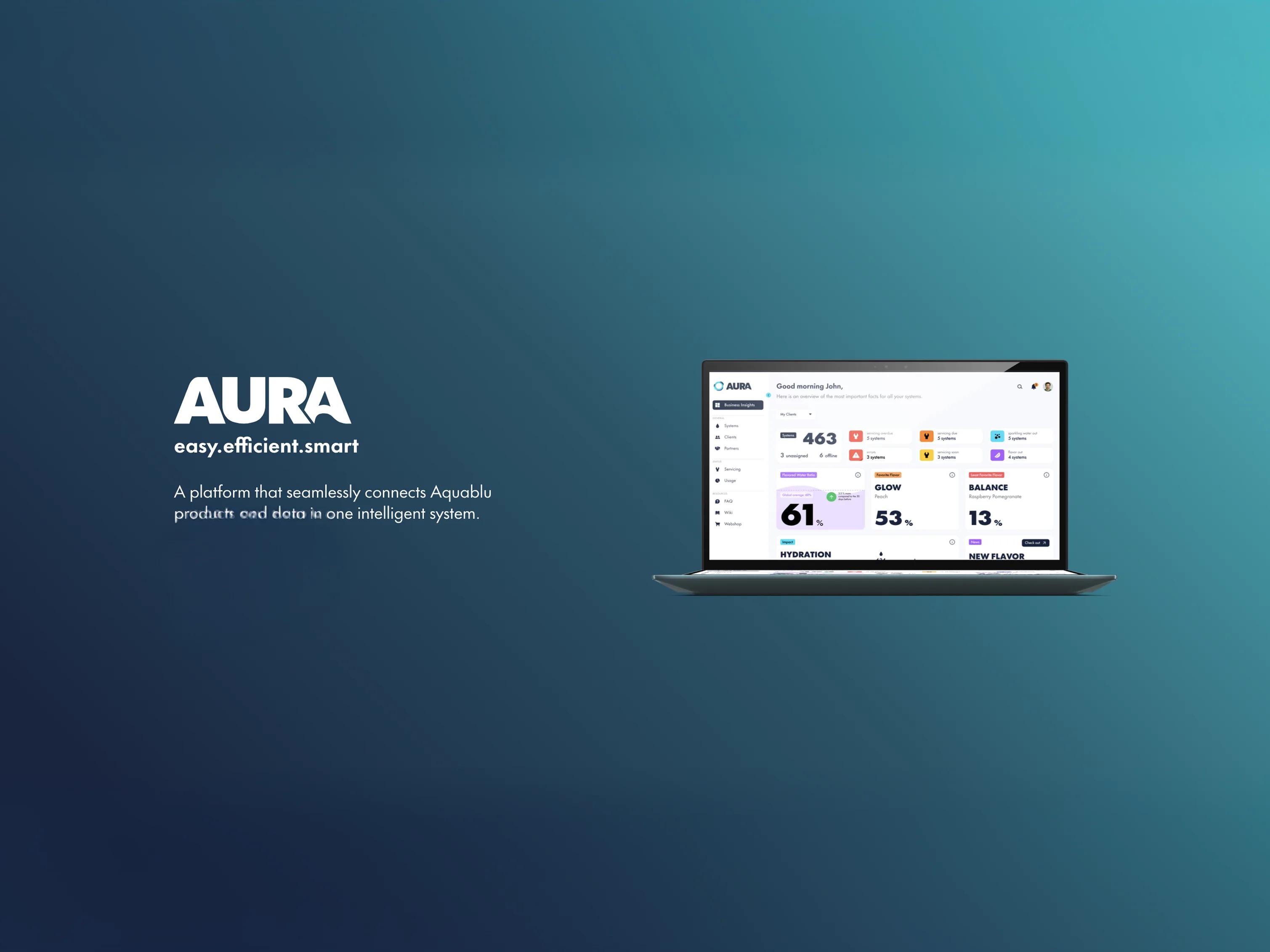 Aquablu AURA platform for connected dispenser monitoring