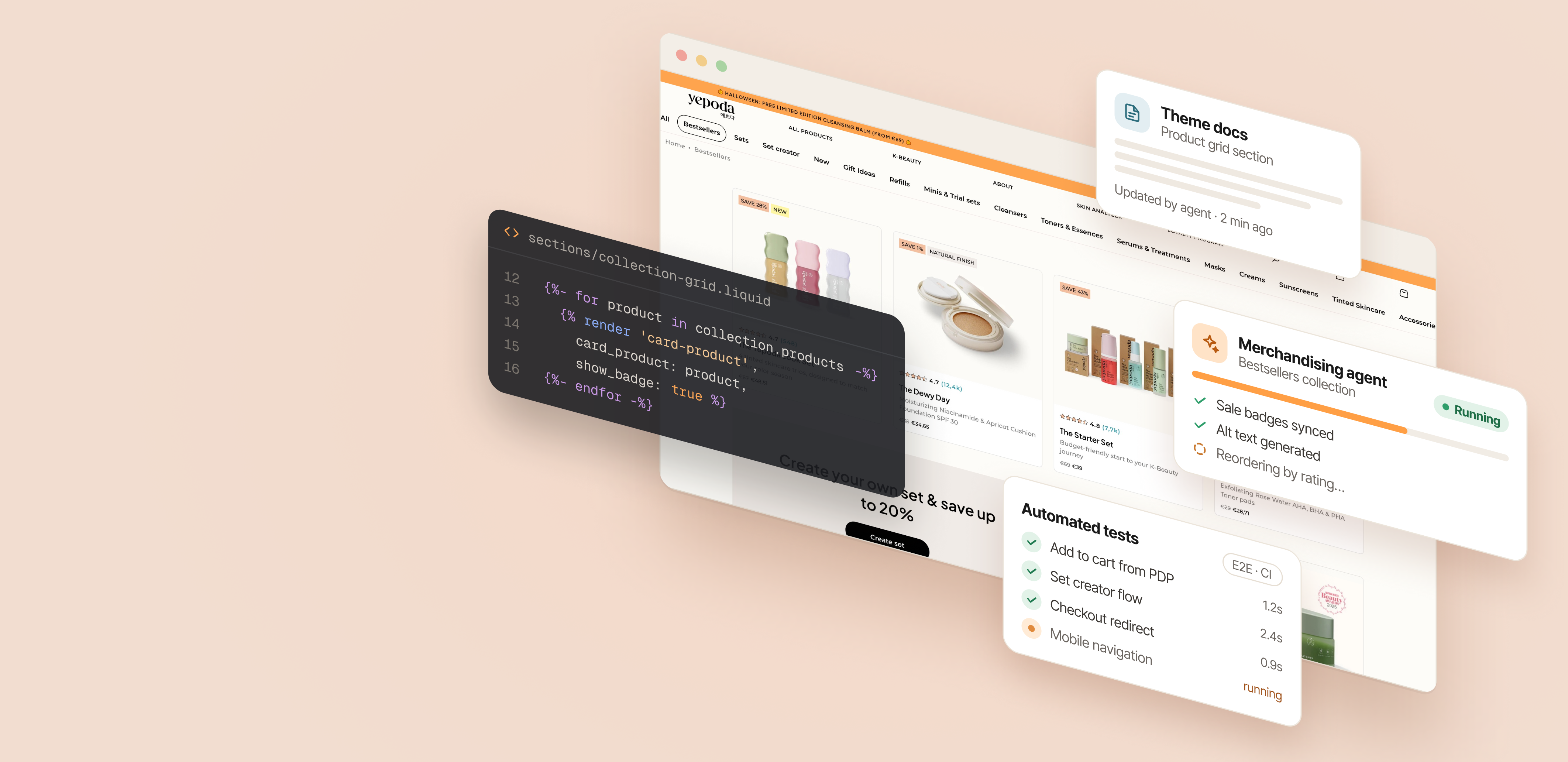 AI agent setup for Yepoda’s eight Shopify storefronts AI agent setup for Yepoda’s eight Shopify storefronts