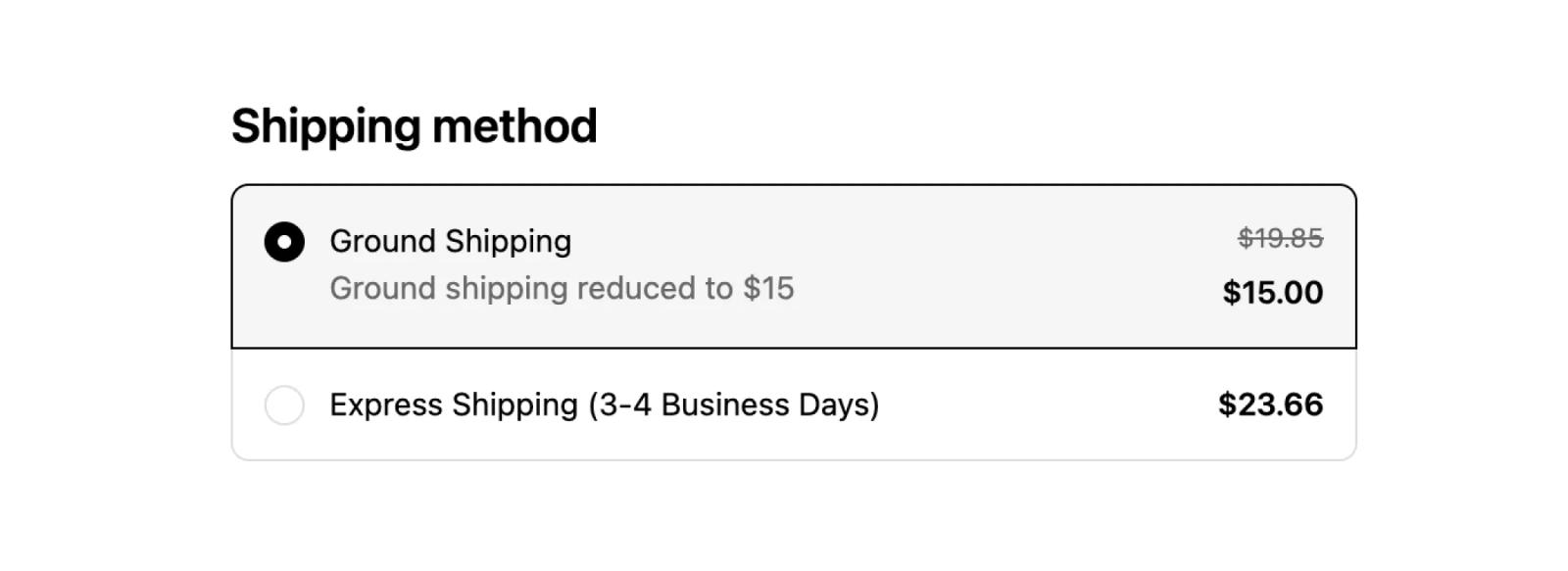 Add various shipping options