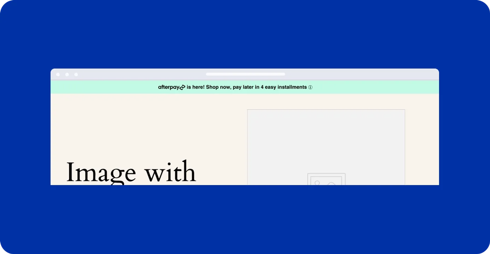 Afterpay banner in Shopify