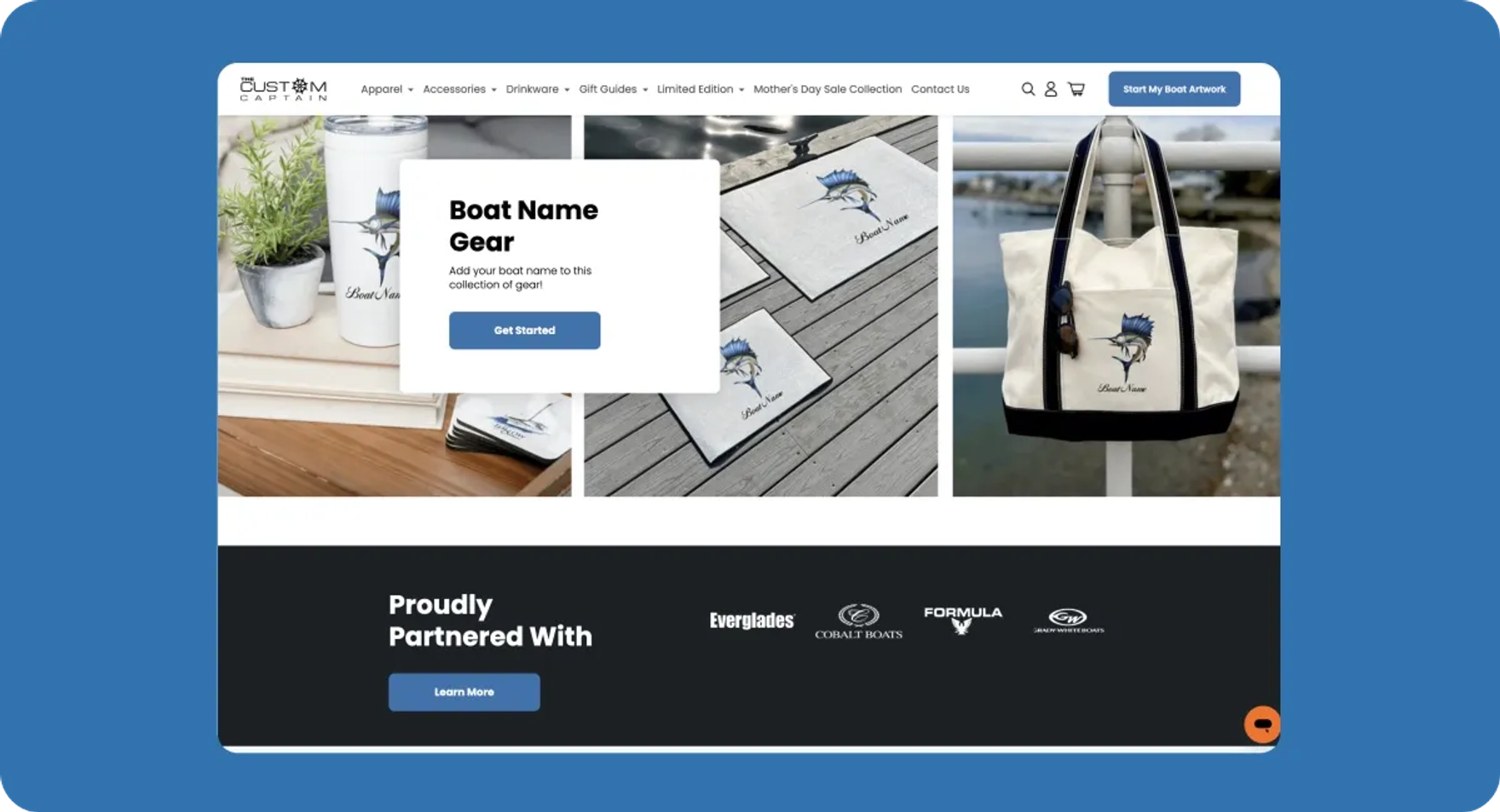 The Custom Captain's Shopify boating products store challenges