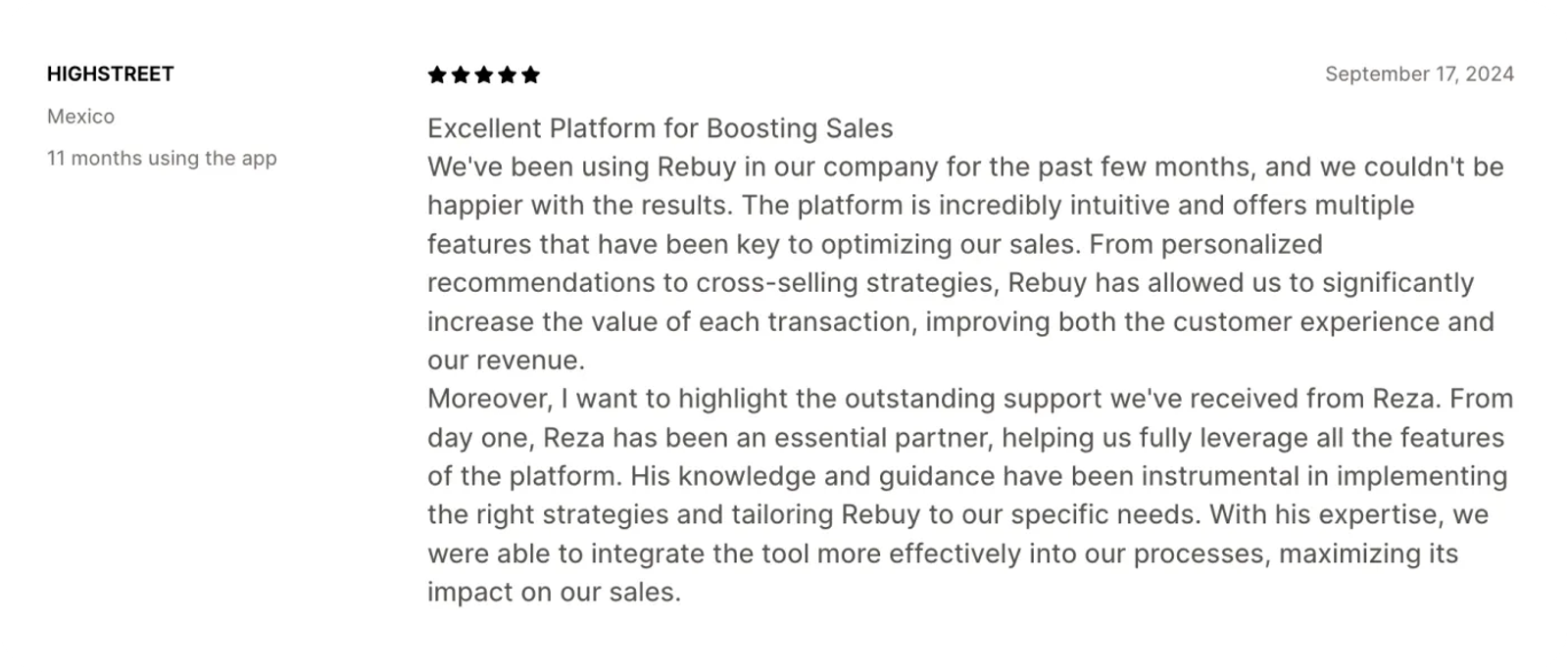 Rebuy feedback