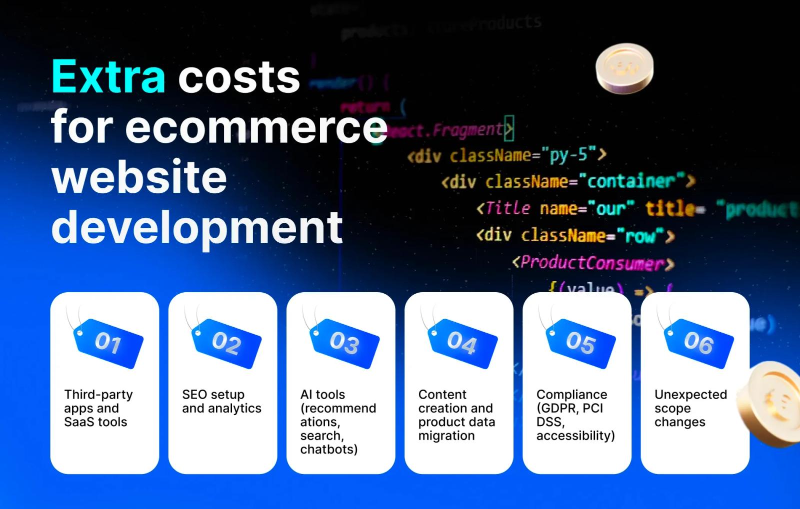 Extra costs for ecommerce website development