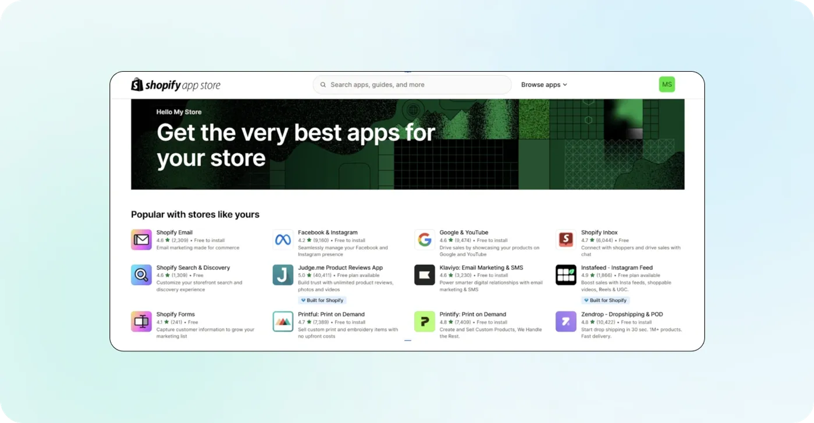 The Shopify App Store features applications to customize the website