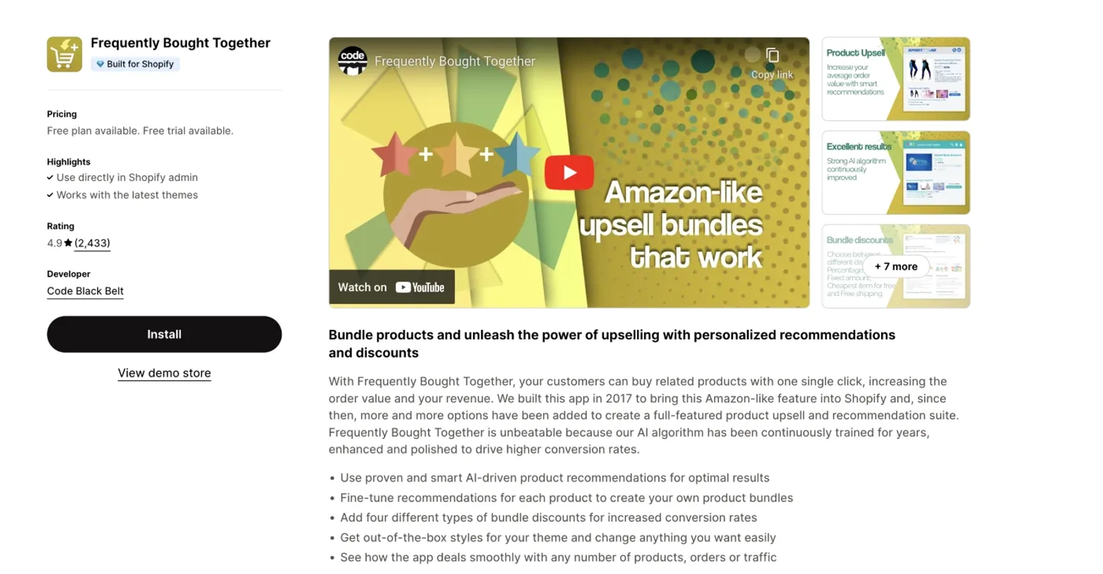 Frequently Bought Together for effective upsell and cross-sell