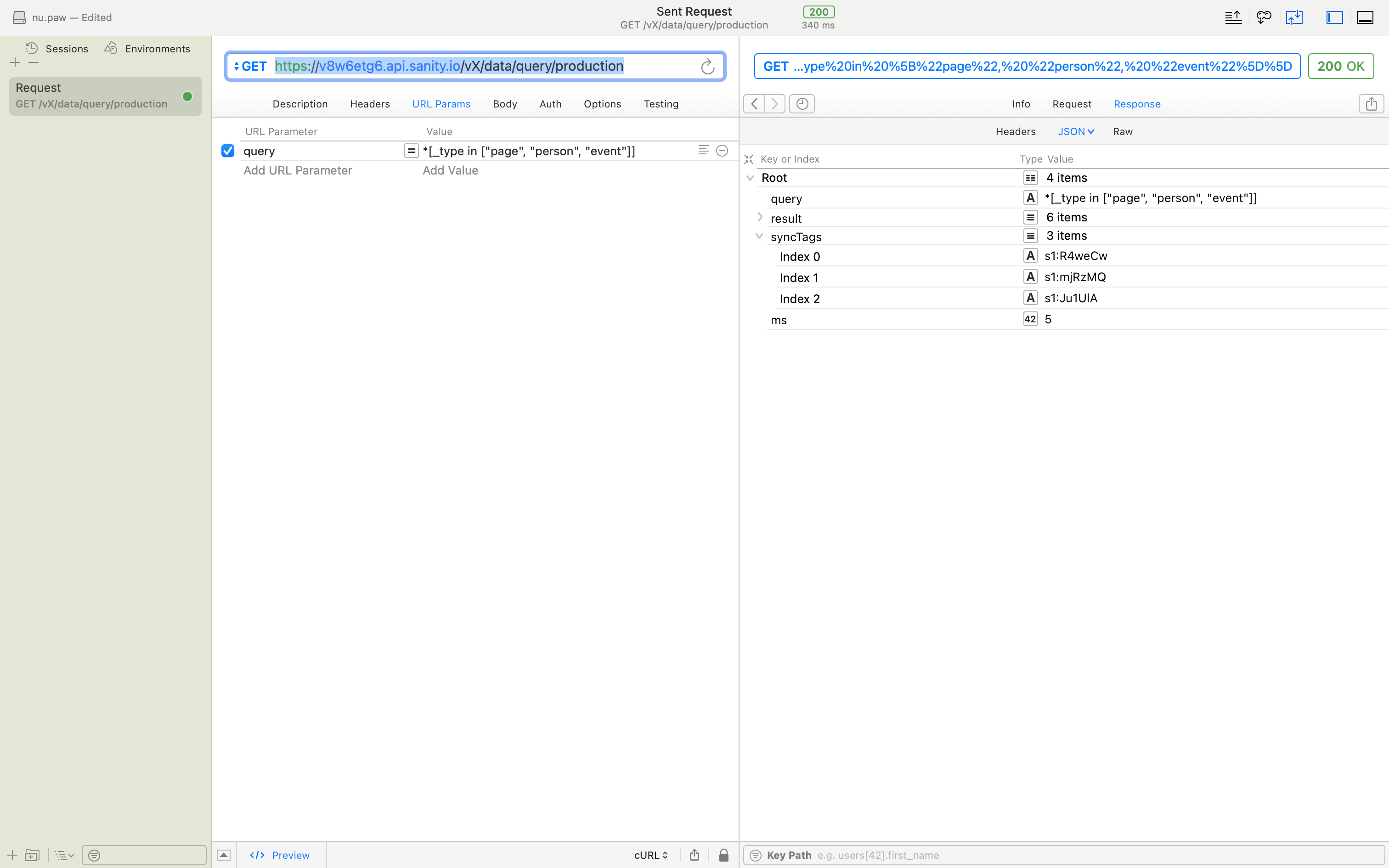 Screenshot from RapidAPI showing syncTags.