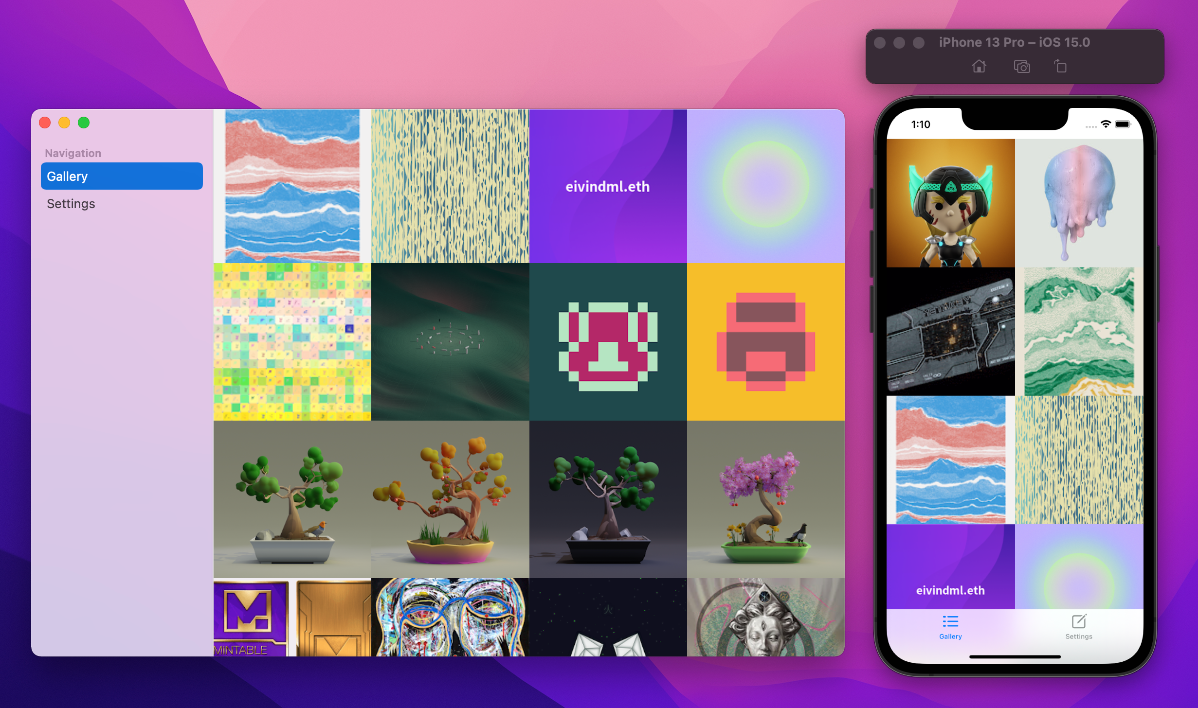 Screenshot of Collectibles.app