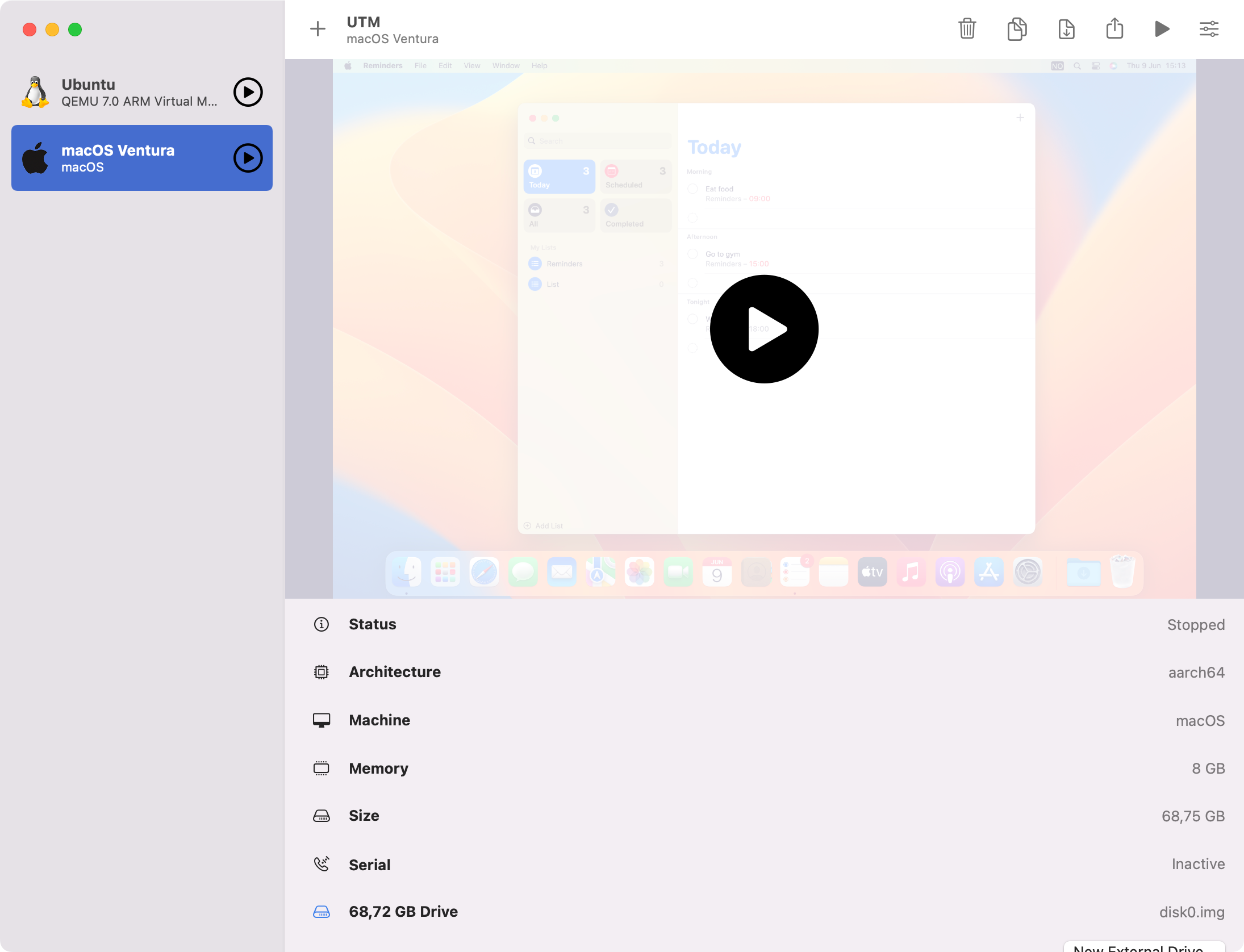 Screenshot of UTM settings