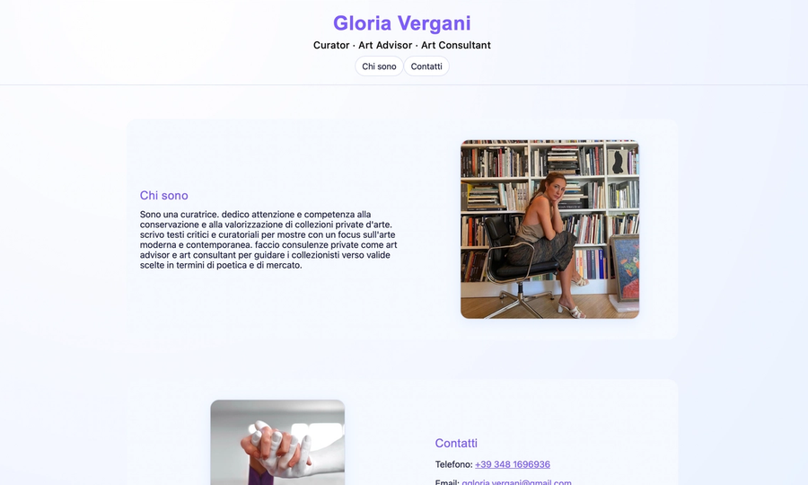 Gloria Vergani Landing Page