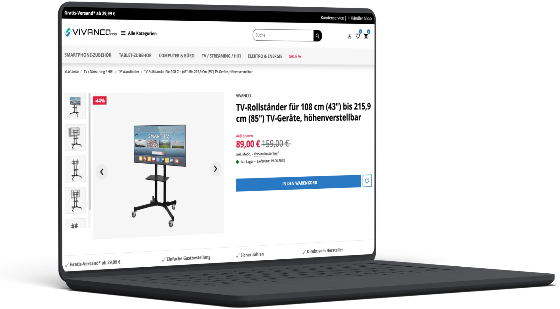 Webshops für Vivanco entwickelt von der Apptiva.