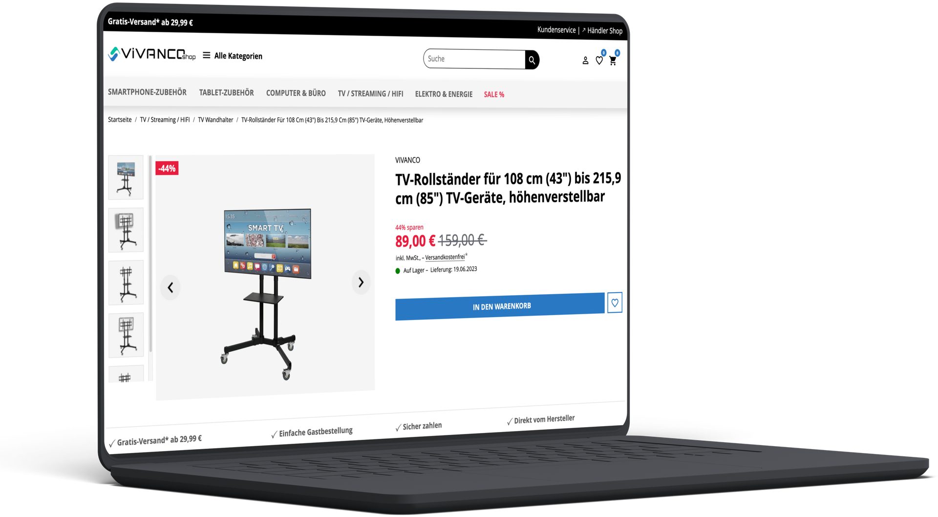 Webshops für Vivanco entwickelt von der Apptiva.