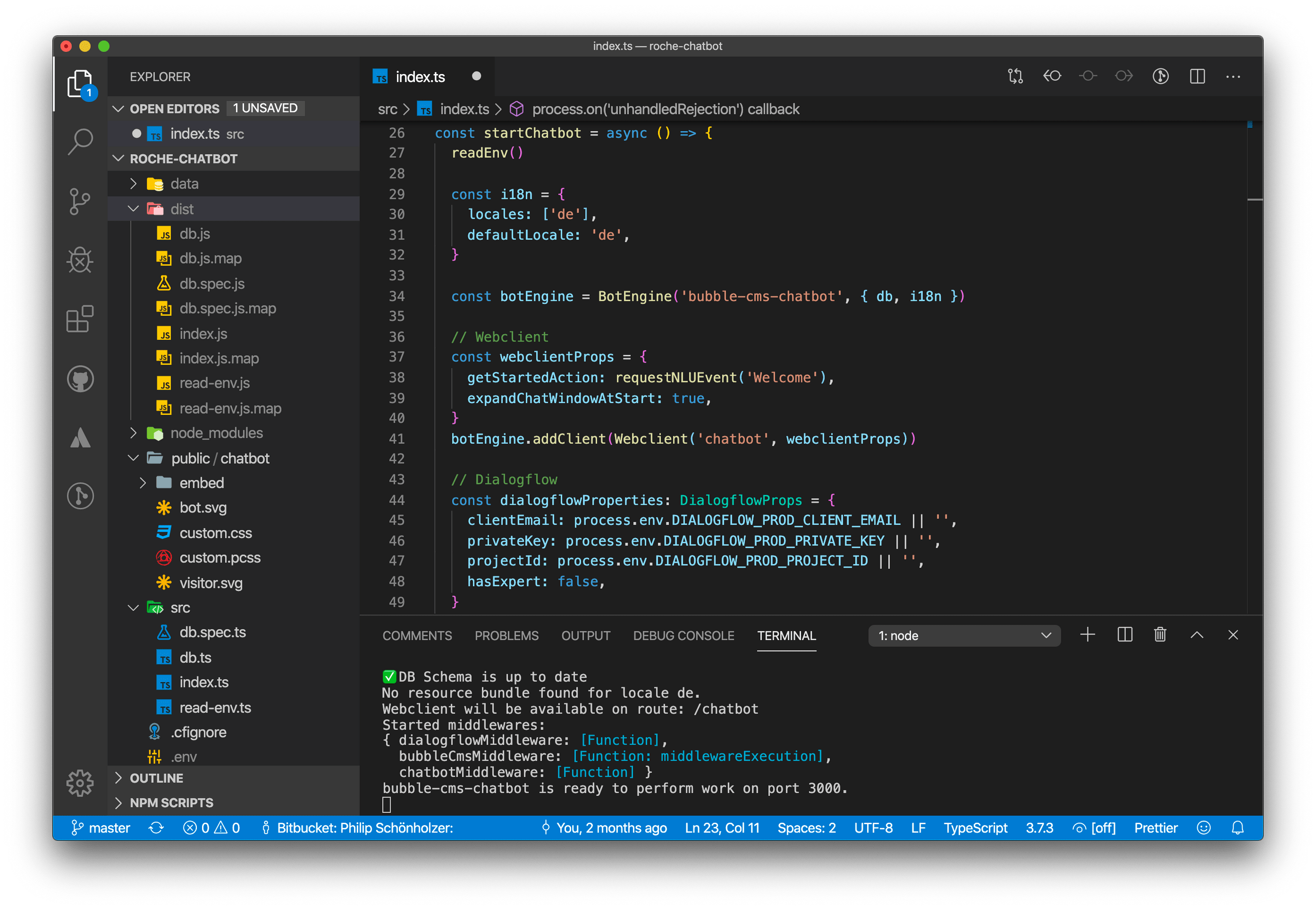 Konfiguration der Chatbot-Engine