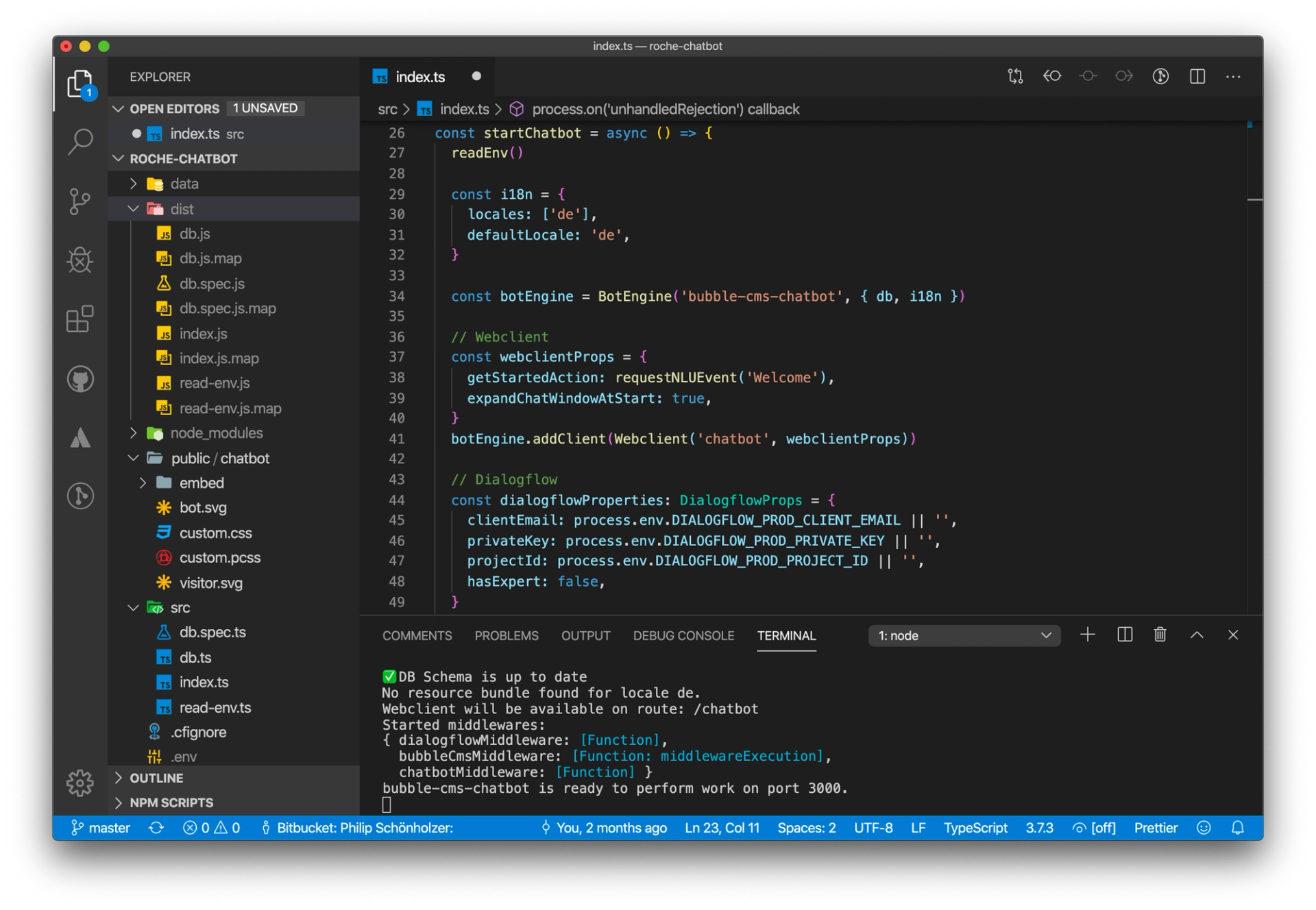 Konfiguration der Chatbot-Engine