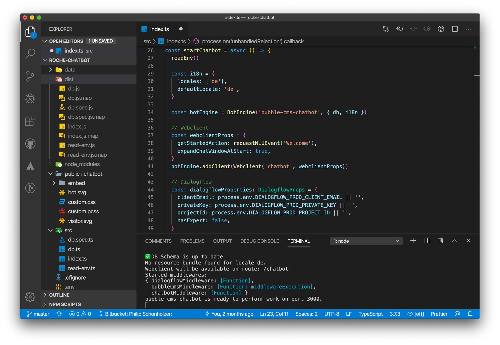 Konfiguration der Chatbot-Engine