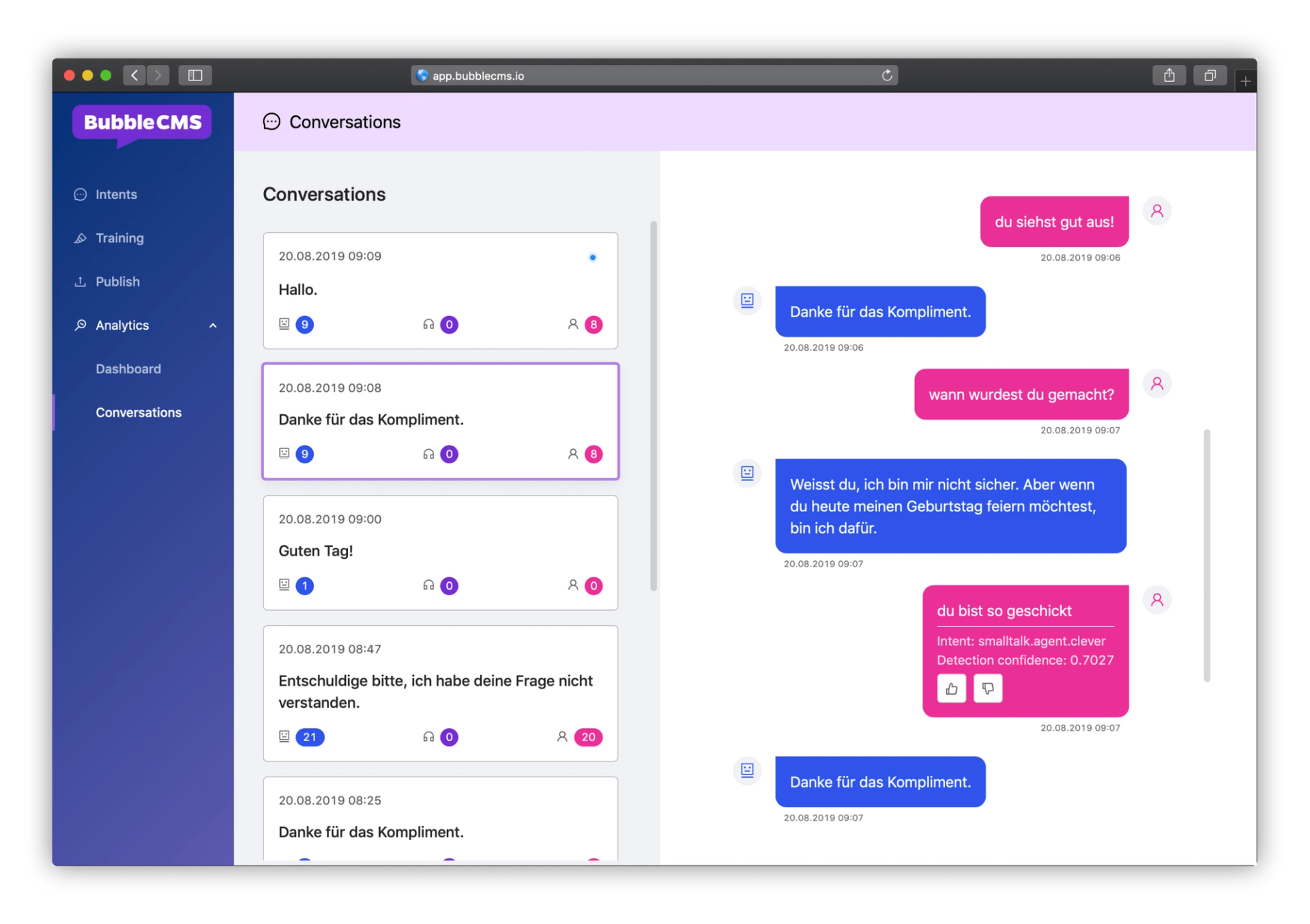Bubble Chat - Konversationen