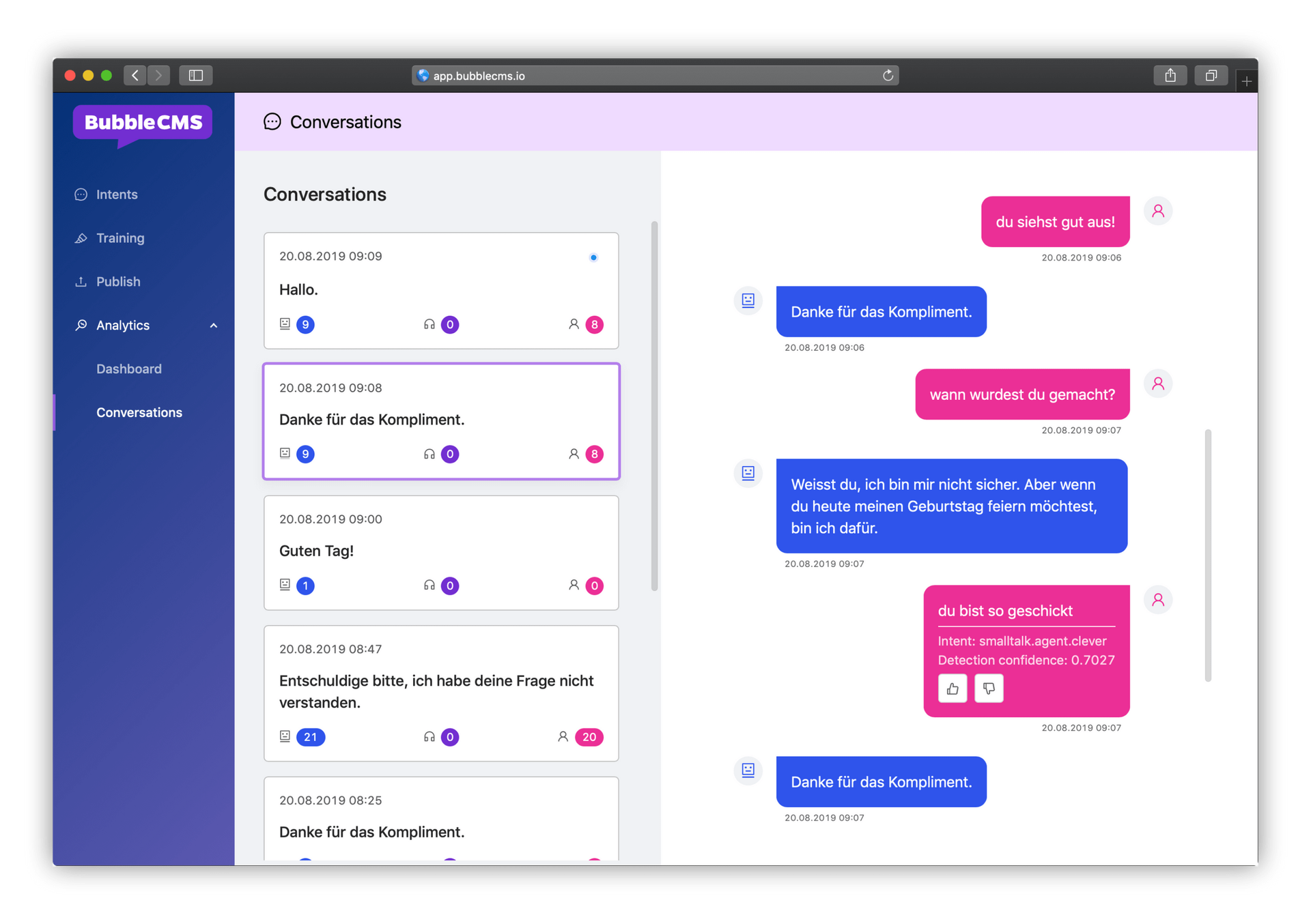 Bubble Chat - Konversationen