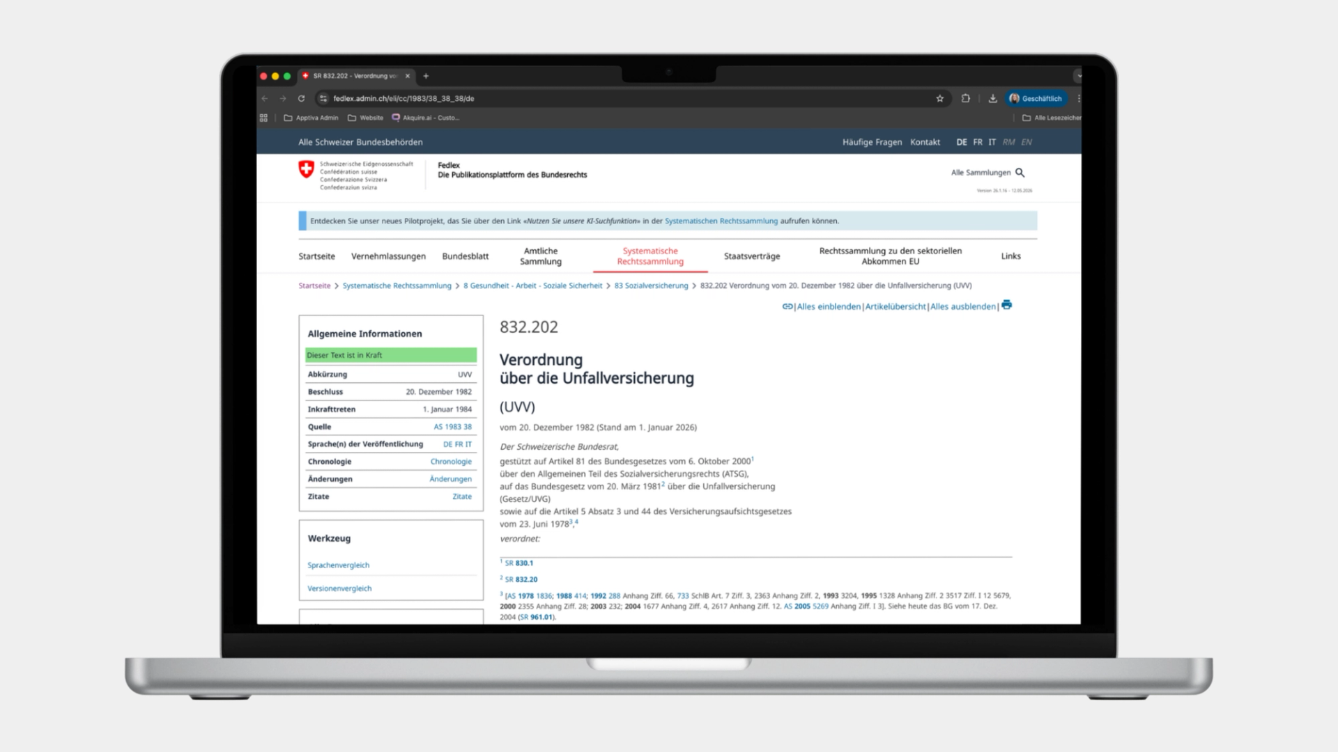 Bubble Chat kann ab sofort Gesetze von fedlex.admin.ch automatisch indexieren und präzise Antworten auf rechtliche Fragen geben.