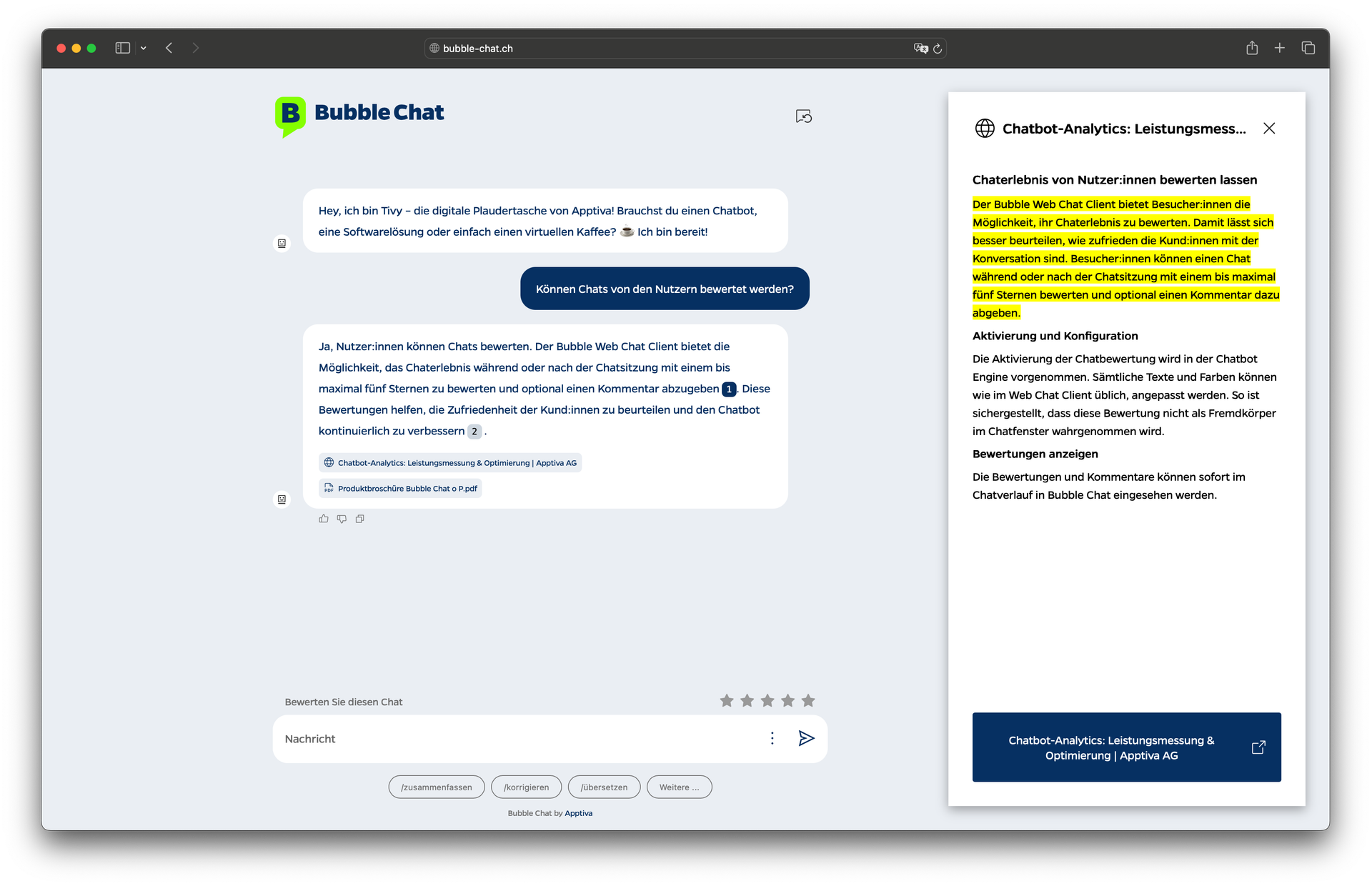Ab sofort können Antworten mit einem klaren Quellennachweis versehen werden – direkt im Chat, für maximale Nachvollziehbarkeit.