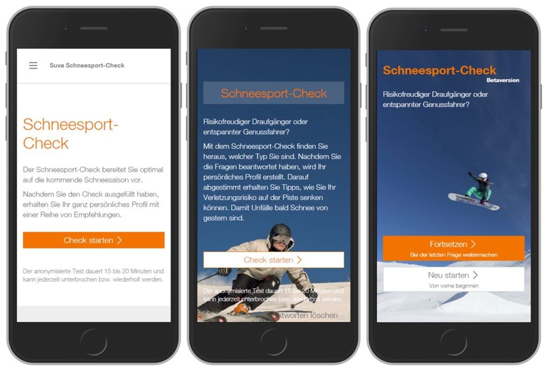 Schneesport-Check Intro Screen