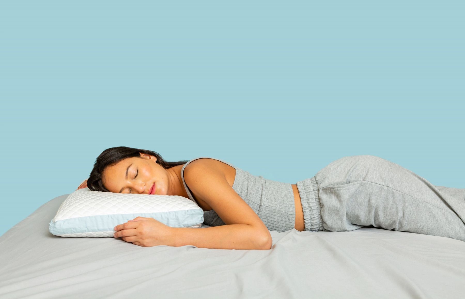 Girl on custom pillow with good alignment