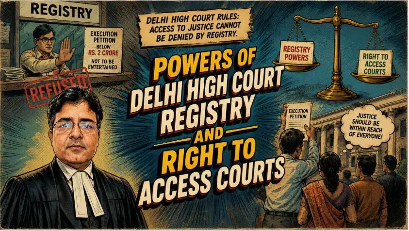 दिल्ली उच्च न्यायालय के नियमों के अनुसार रजिस्ट्री निष्पादन याचिकाएँ दाखिल करने से इनकार नहीं कर सकती: ऐतिहासिक 2026 निर्णय की व्याख्या