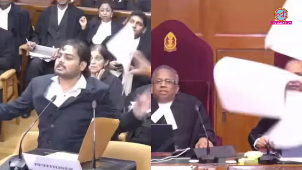 सुप्रीम कोर्ट में हंगामा, शख्स ने गाली दीं और पेपर्स फेंके