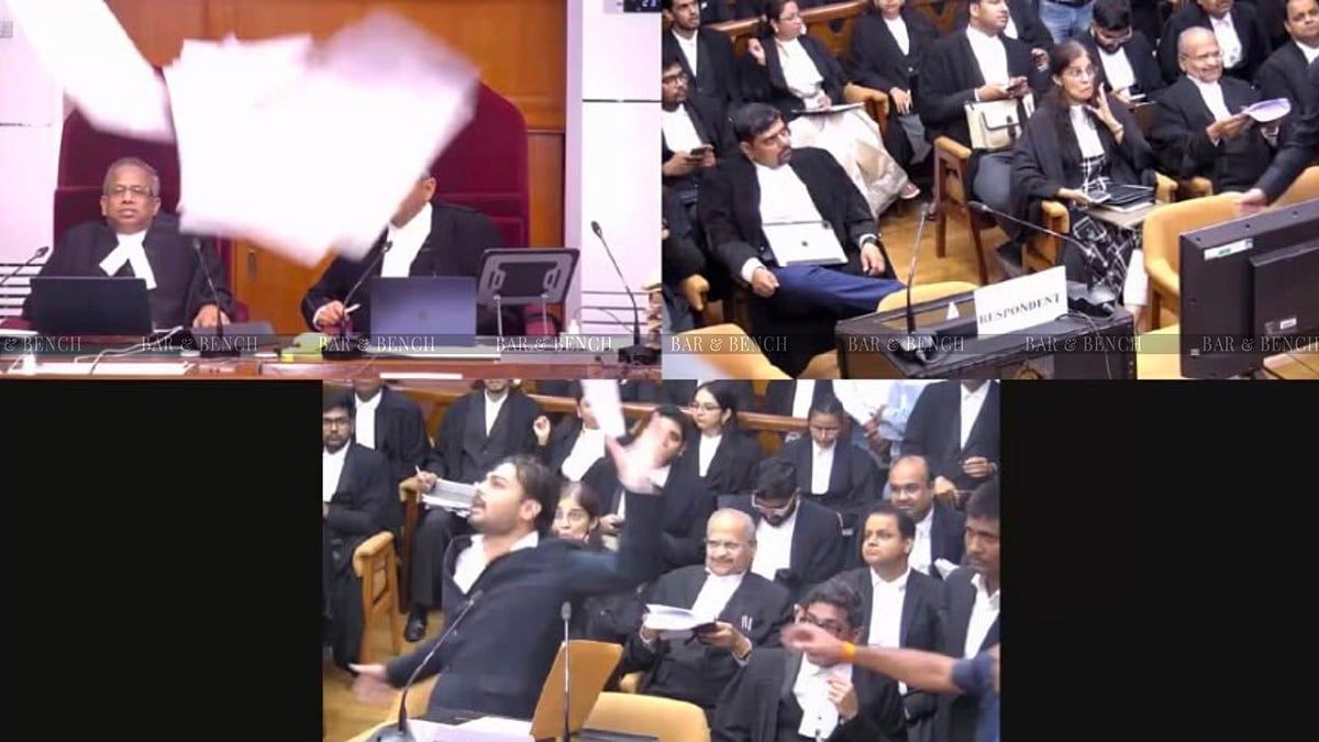 सुप्रीम कोर्ट ने अदालत कक्ष में फाइलें फेंकने वाले वादी को बेफिजूल नहीं किया