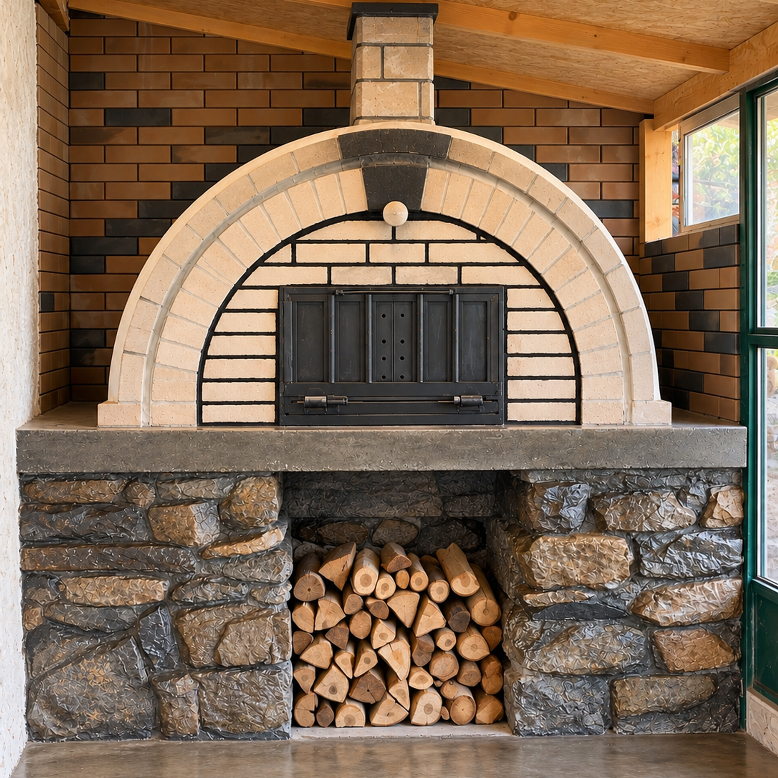 Pizza oven polished