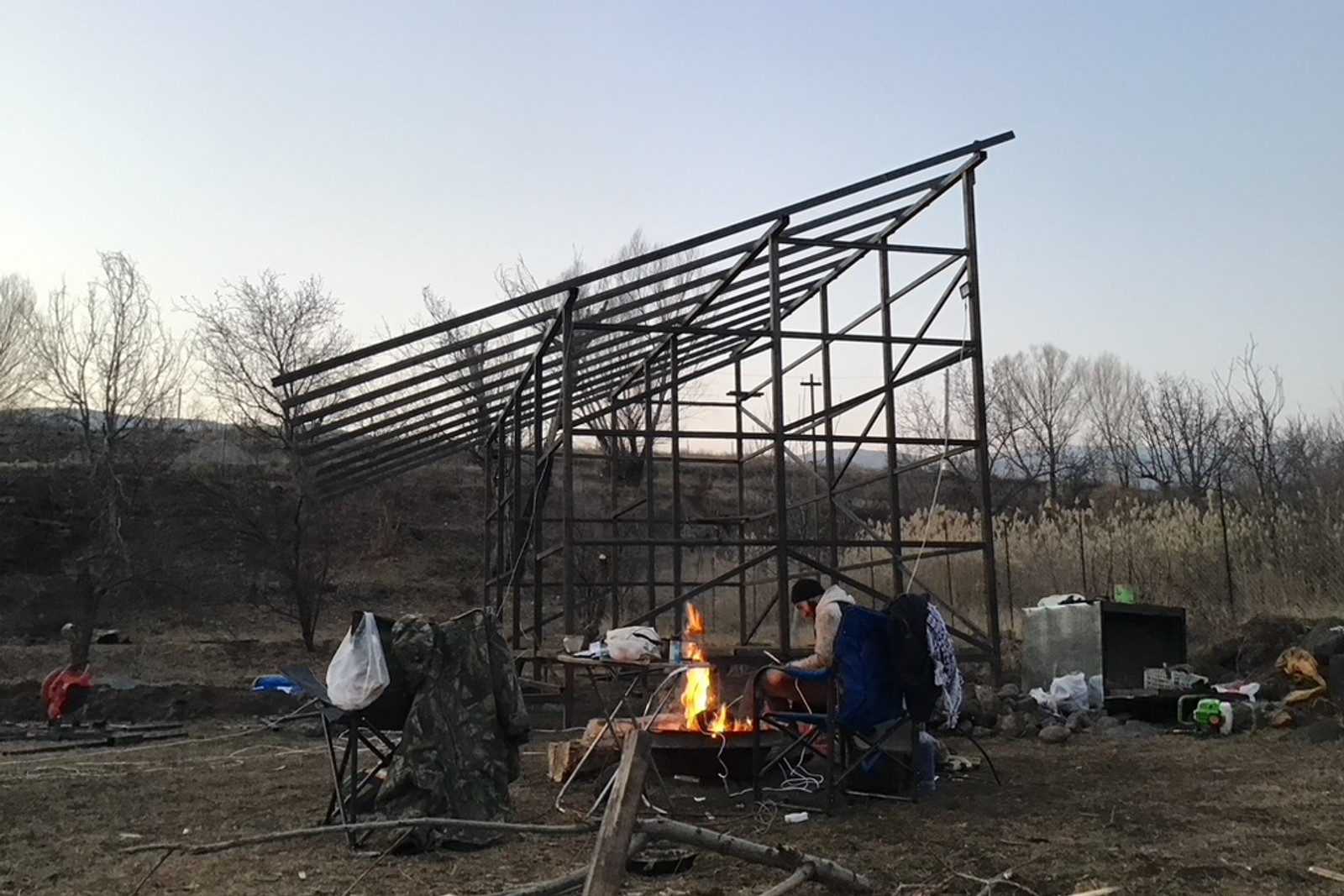 metal structure for 2 story cabin