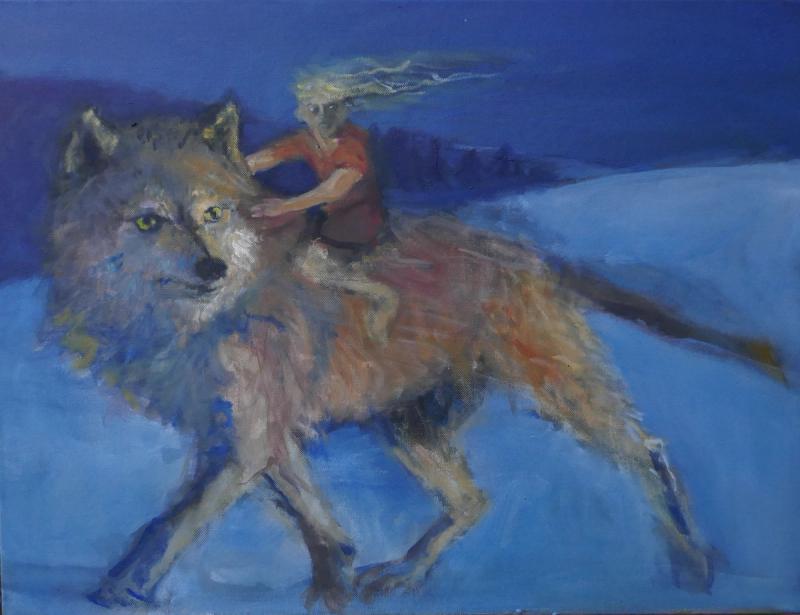 Huile,  12F (50x65) cm, 2026 : fuite imaginaire, série Enfance