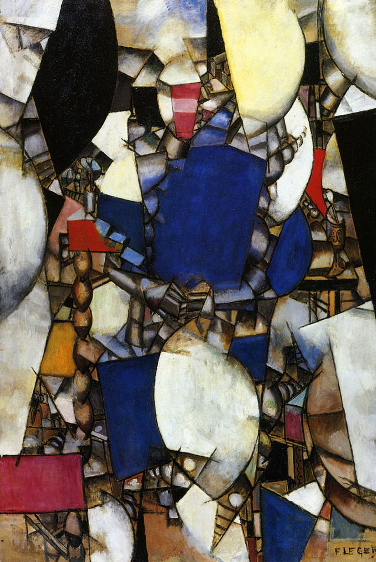 Léger. « femme en bleu » 1912.exposée au salon d’automne de 1912 et conservée à Bâle