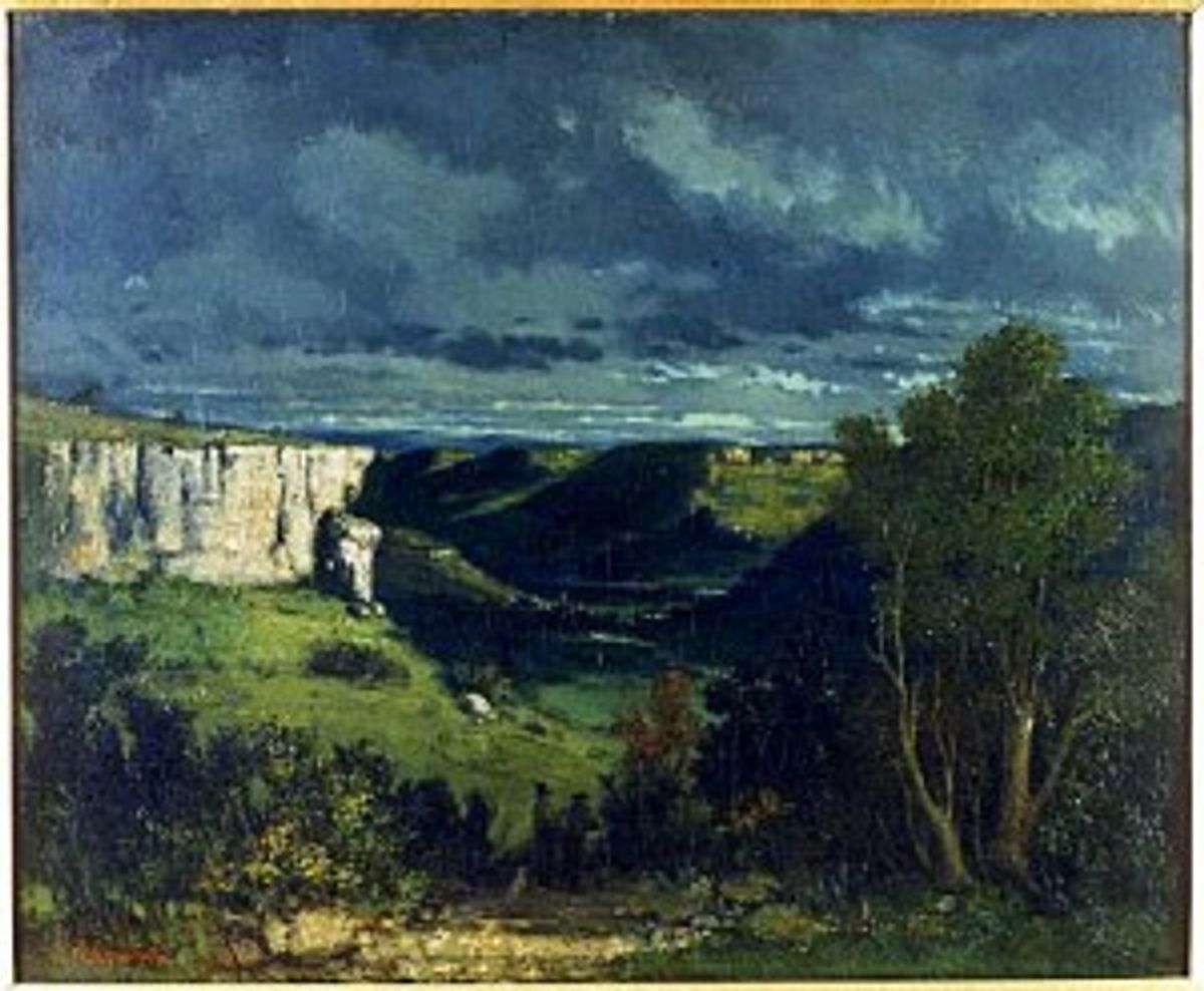 Courbet. La vallée de la Loue par temps d'orage. 1849