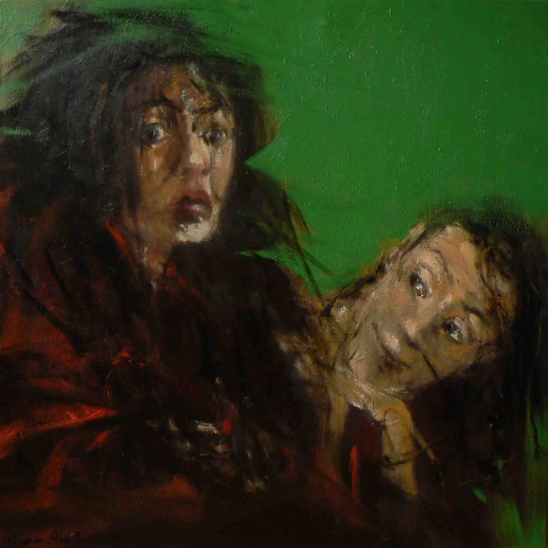 Huile, 100x100 cm, 2012 : Médée, série Personnages