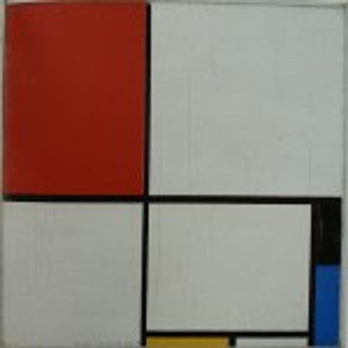 « composition avec rouge jaune et bleu » de Mondrian en 1928