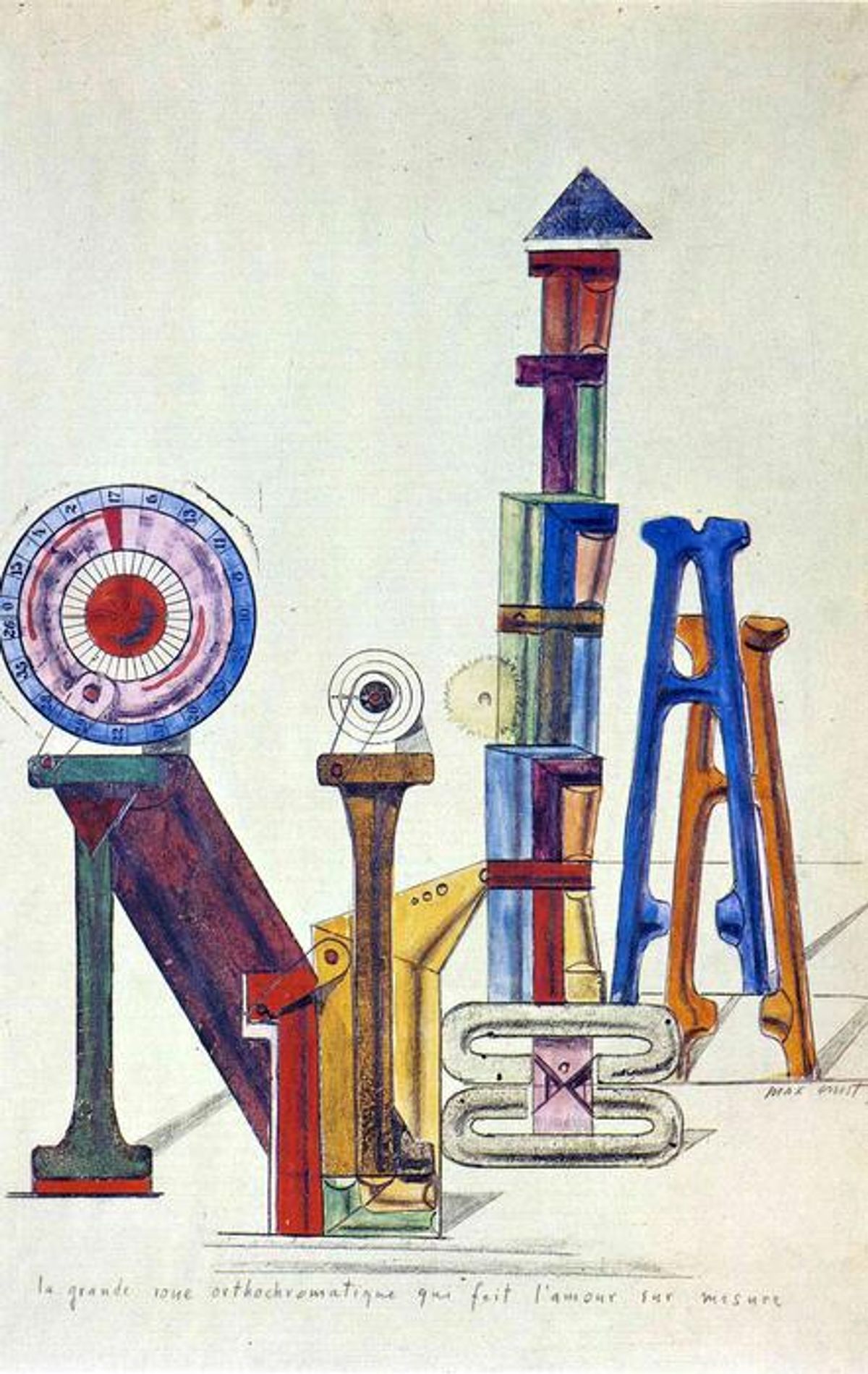     Max ernst « La grande roue orthochromatique qui fait l’amour sur mesure »-40,8×27,5.1919