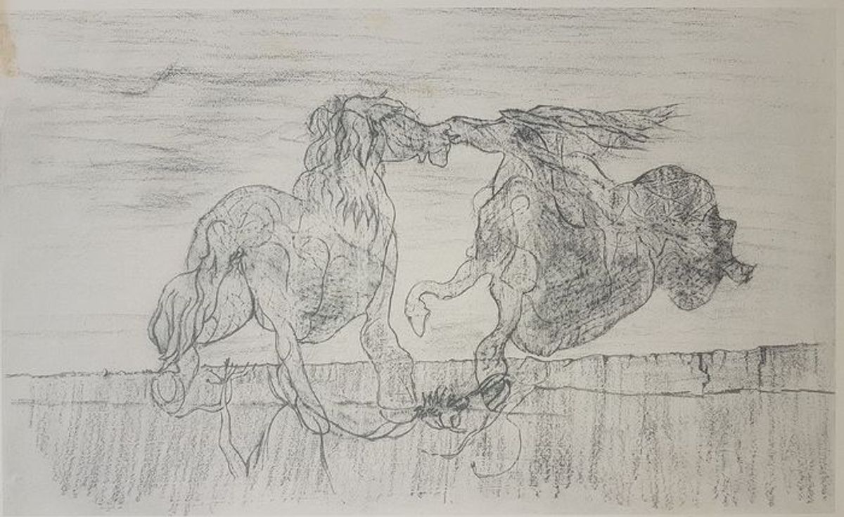 « l’étalon et la fiancée du vent » de Max Ernst. 1926