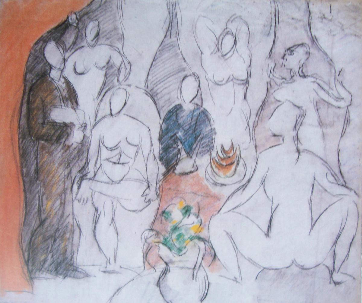 croquis des demaoiselles d’avignon(Picasso. 1907)
